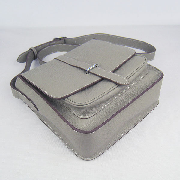 7A Hermes Togo Leather Messenger Bag Grey h2811 Replica